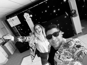 DJ Paul Radmore and DJ Nay Sarah setup for the Art of Weddings Showcase October 2022 Exeter Racecourse